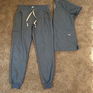 FIGS scrub set SMALL two pocket top and Zamora joggers regular length